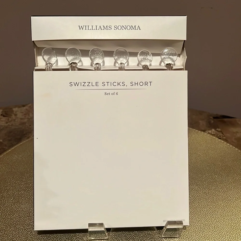 Williams Sonoma Glass Swizzle Sticks, Set/6